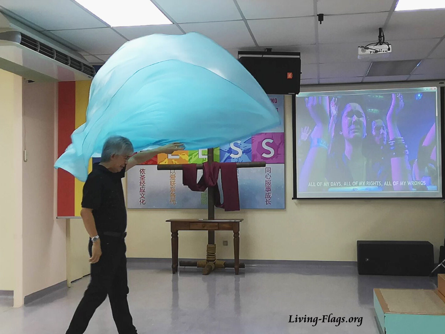 Glossy Organza Wing Worship Flags (single - 1 bandera) Wxxl-quill