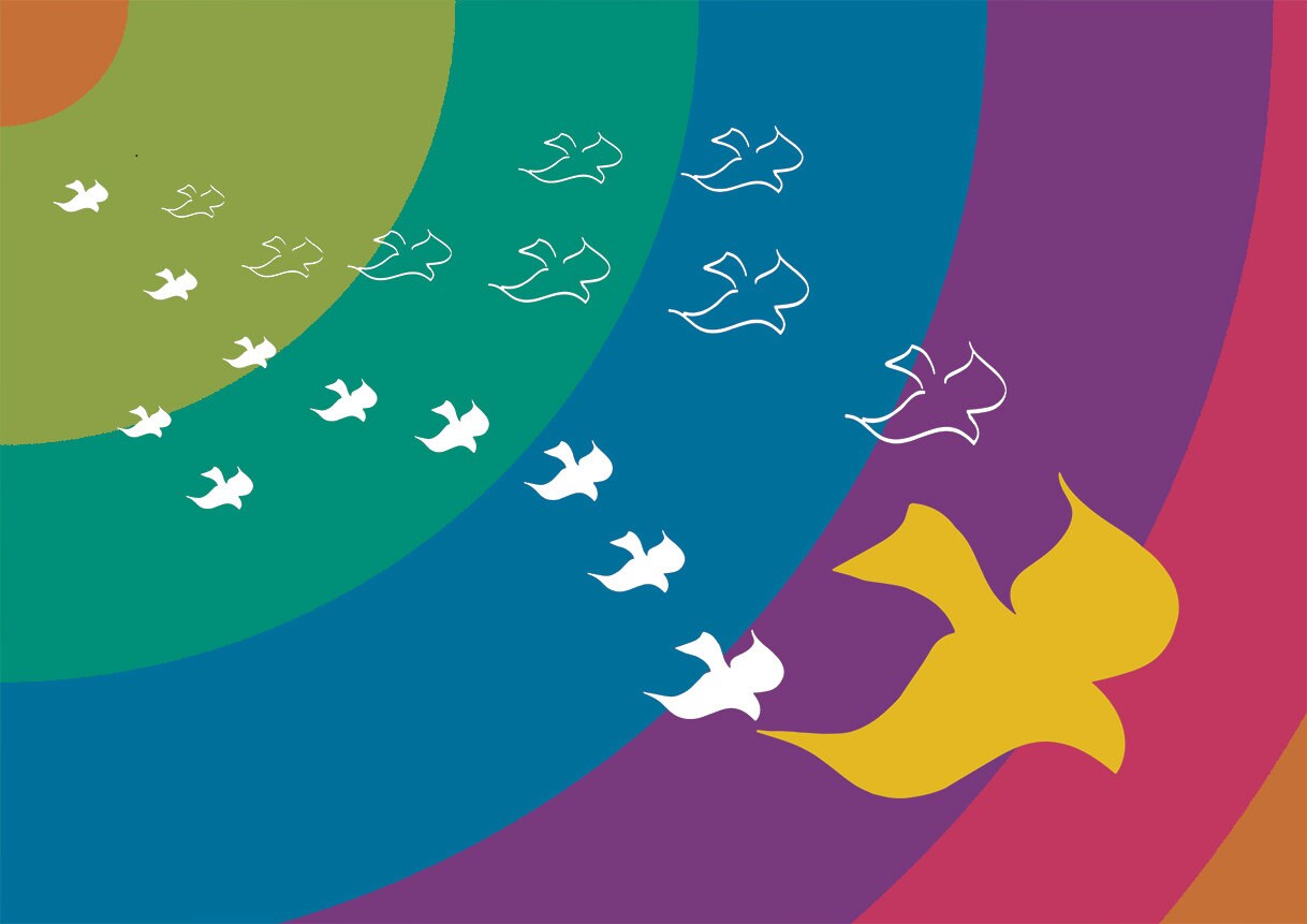 圣灵降临 - I - 印花哈博泰丝绸旗帜(新颜色)