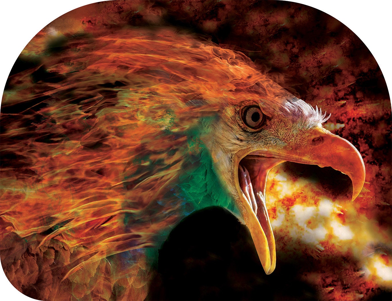 火天使 - III - 翼崇拜旗 - 丝绸印花羽毛笔 翼旗 WXL-羽毛笔