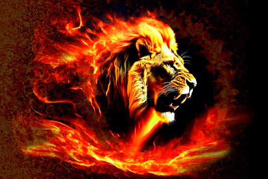 FIERY LION - I  – Silk Printed Worship Flags