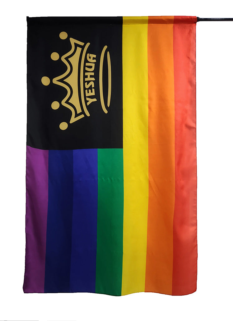 Yeshua (rechts) King Over - Rainbow Nation - II - Silk Printed Worship Flags (Vorbestellung)