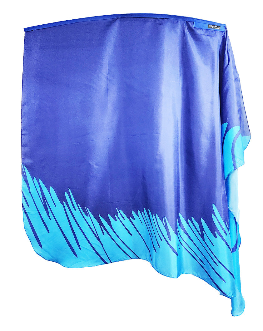 Débordement-Bleu 2 Tone-Imprimé Habotai Soie Quill Wing Drapeaux Wxl-Quill (64 "x 48")