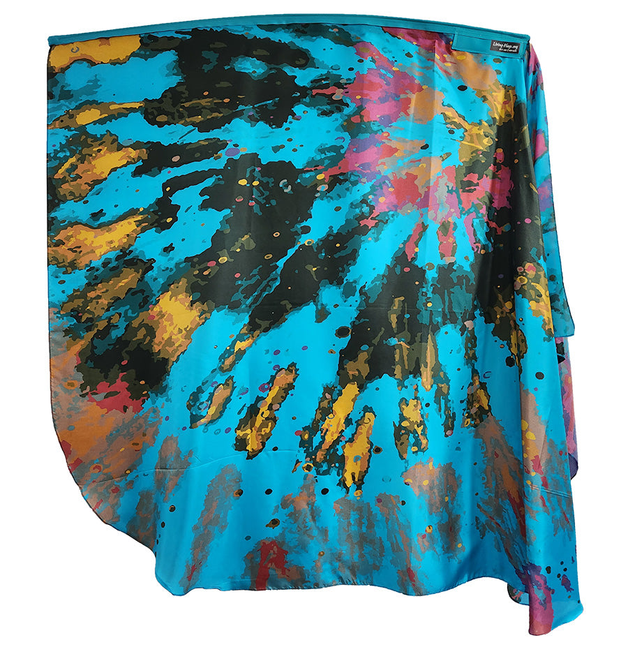 Tye Die - Blue-Impreso Habotai Silk Quill Wing Flags WxL-Quill (64 "x 48")