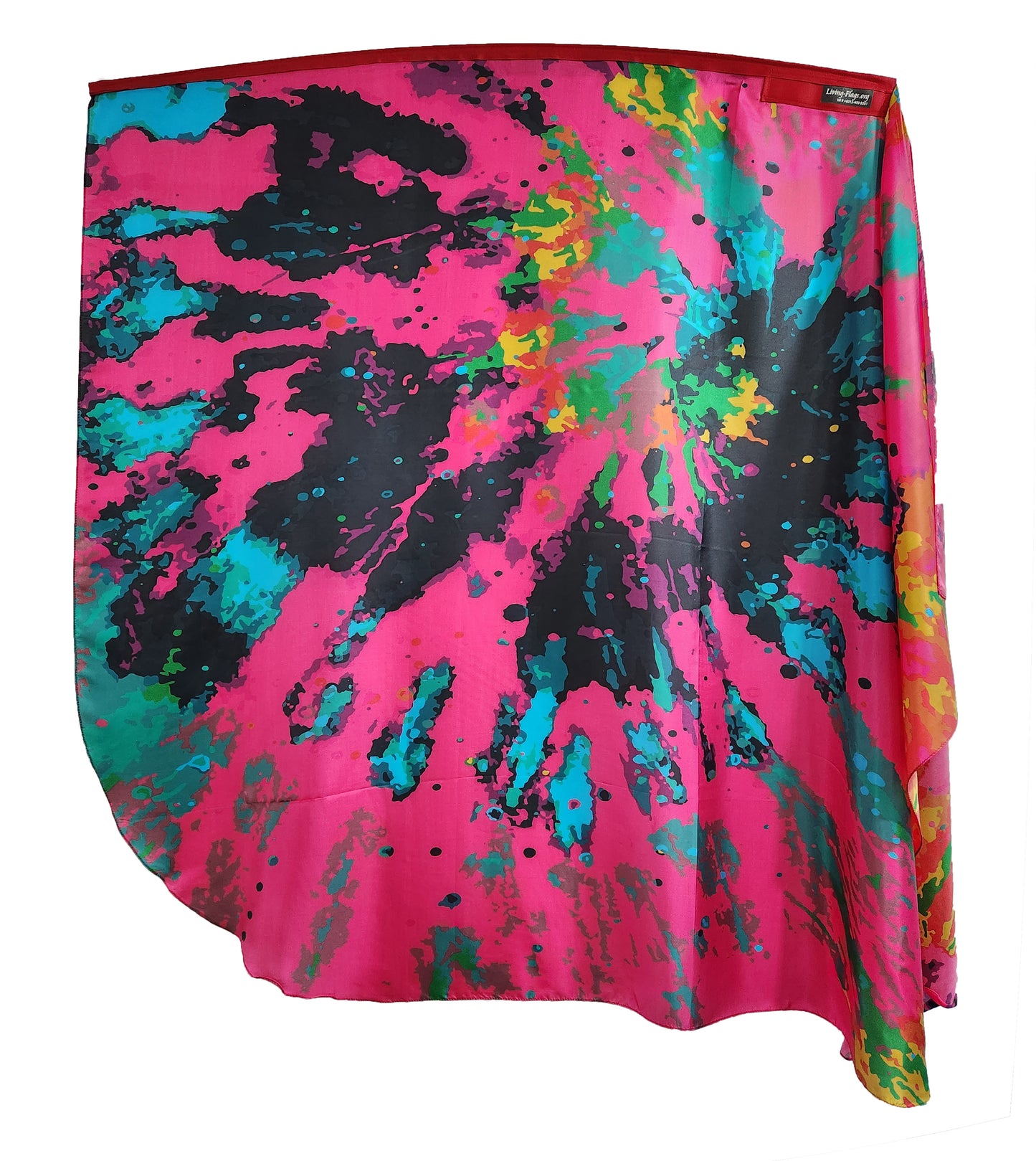 Tye Die-Rouge-Imprimé Habotai Quill Wing Drapeaux Wxl-Quill (64 "x 48")