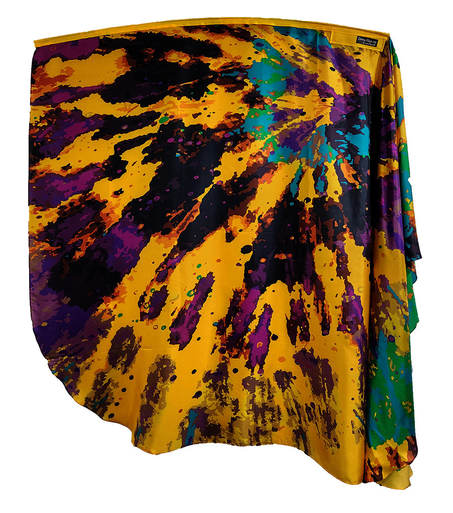 Tye Die - Yellow - Printed Habotai Silk Quill Wing Flags Wxl-quill (64"x48")